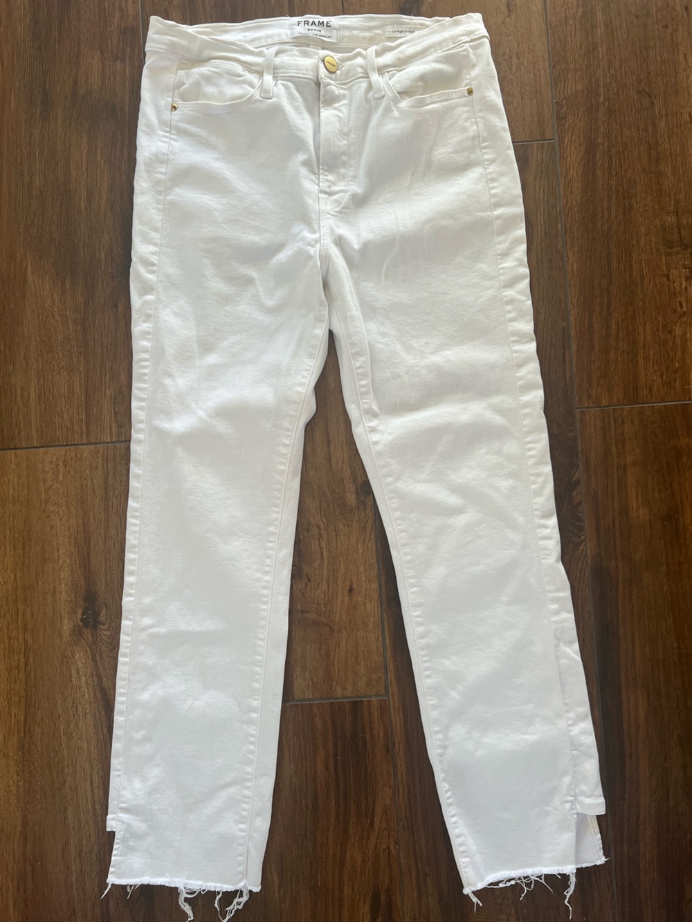 Frame White Le High Straight Leg Jeans Size 30